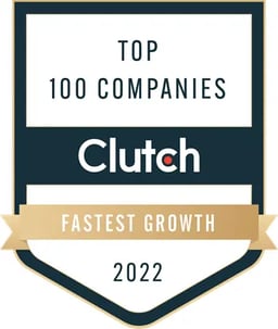 Clutch Top-100 fastest growth 2022 certifcation